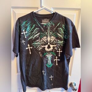 MMA Elite-vintage  Black and Green & white Graphic Tee. SZ L.  Good condition